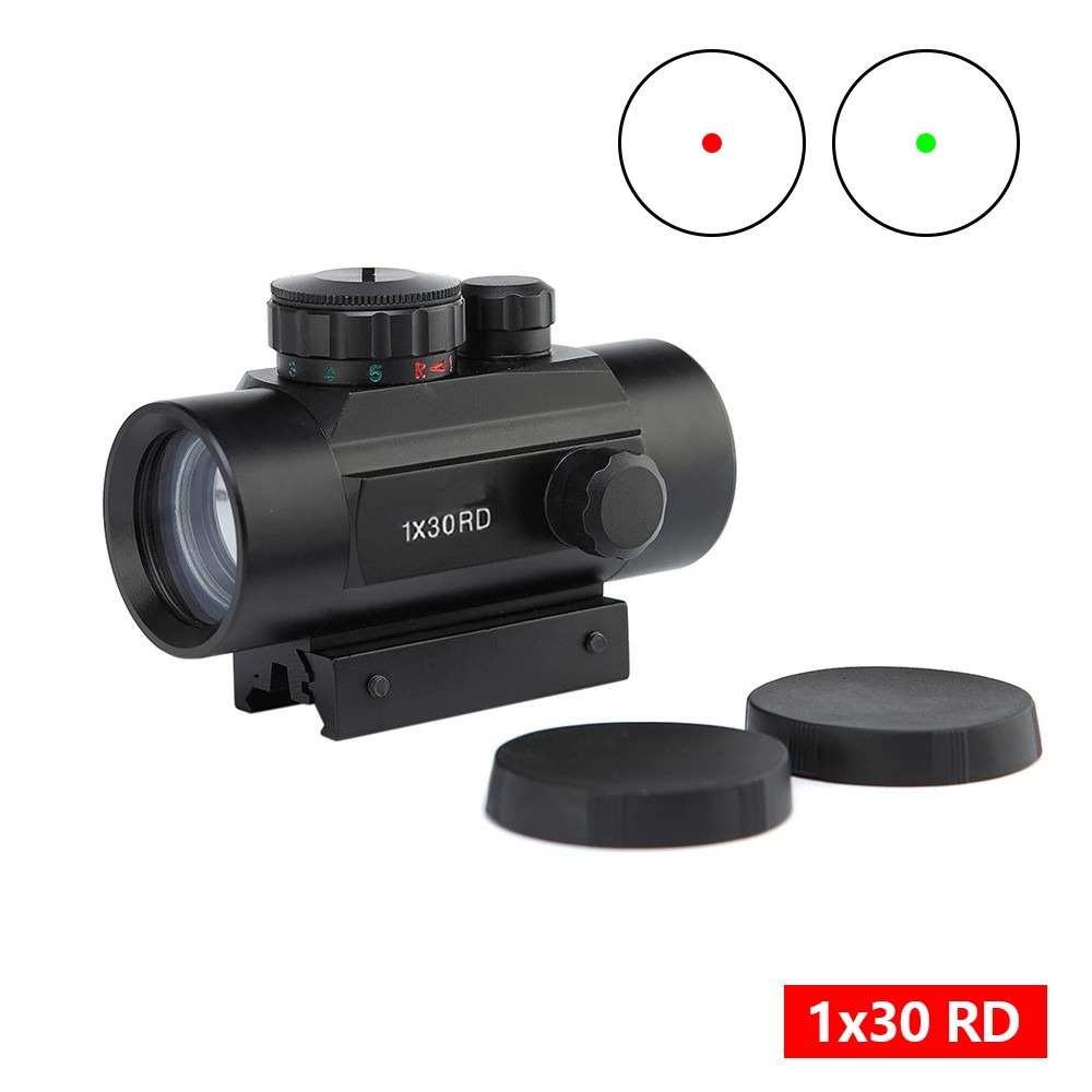 1x40 RD Green Red Dot Sight Scope Hunting Optics Fit 11/20mm Rail Flip Up Cover 